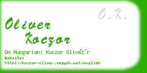 oliver koczor business card